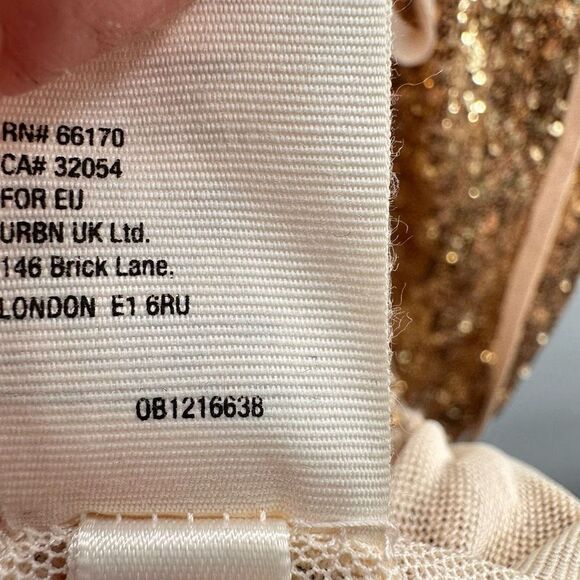 Free People LIGHTS OUT SEQUIN HALTER TOP IN NEUTRAL COMBO - Picture 7 of 8